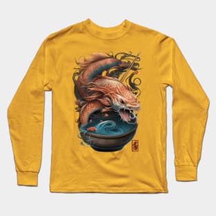 Dragon Koi Fish Ramen Noodles Long Sleeve T-Shirt